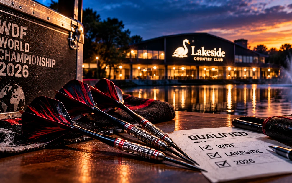 WDF-WM 2026: Dartpfeile, Turnierkoffer und Qualifikationsliste vor dem Lakeside Country Club